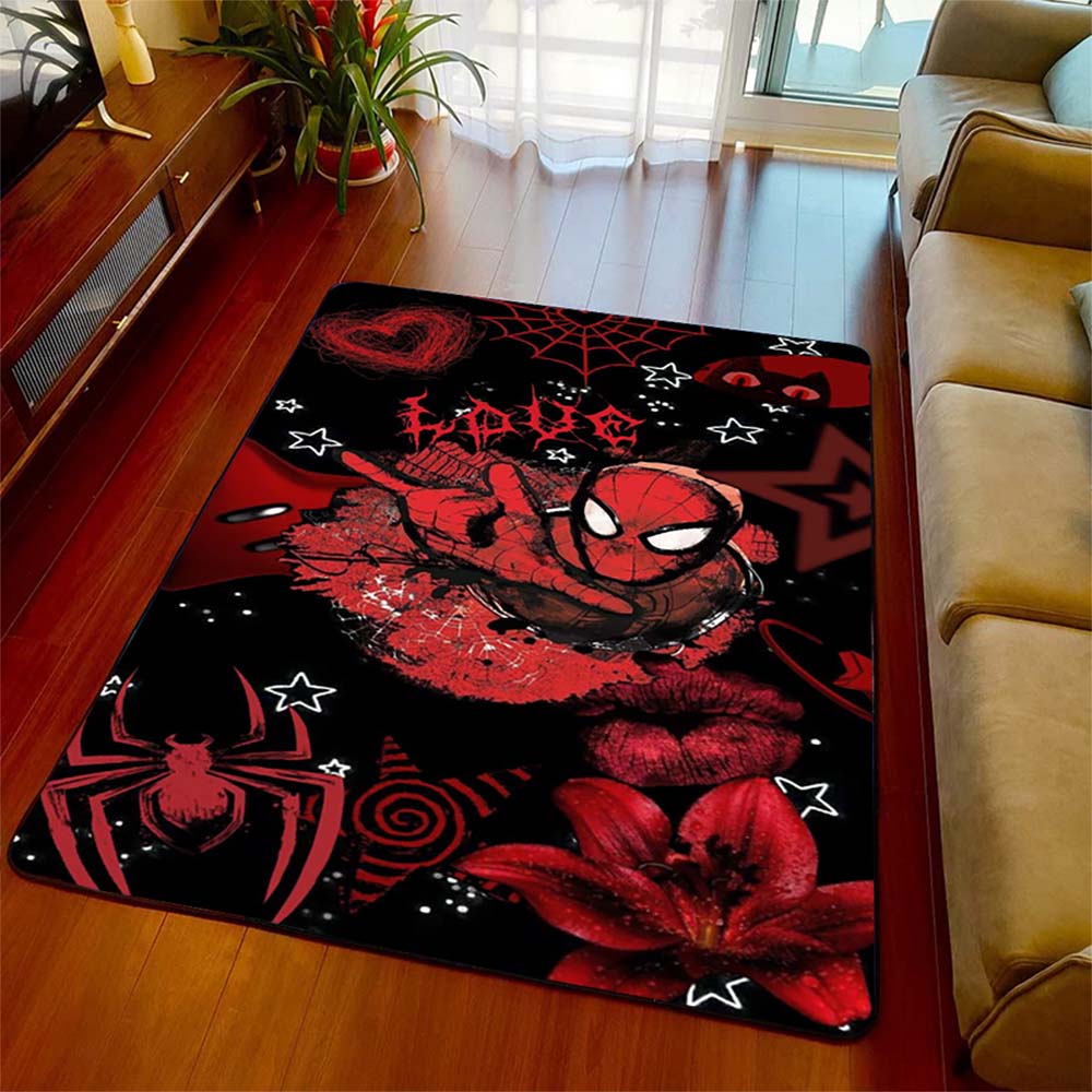 Red Blue Spiderman Carpet Premium Polyester Area Rug Non-Slip Floor Mat for Home Bedroom Decor -QJY