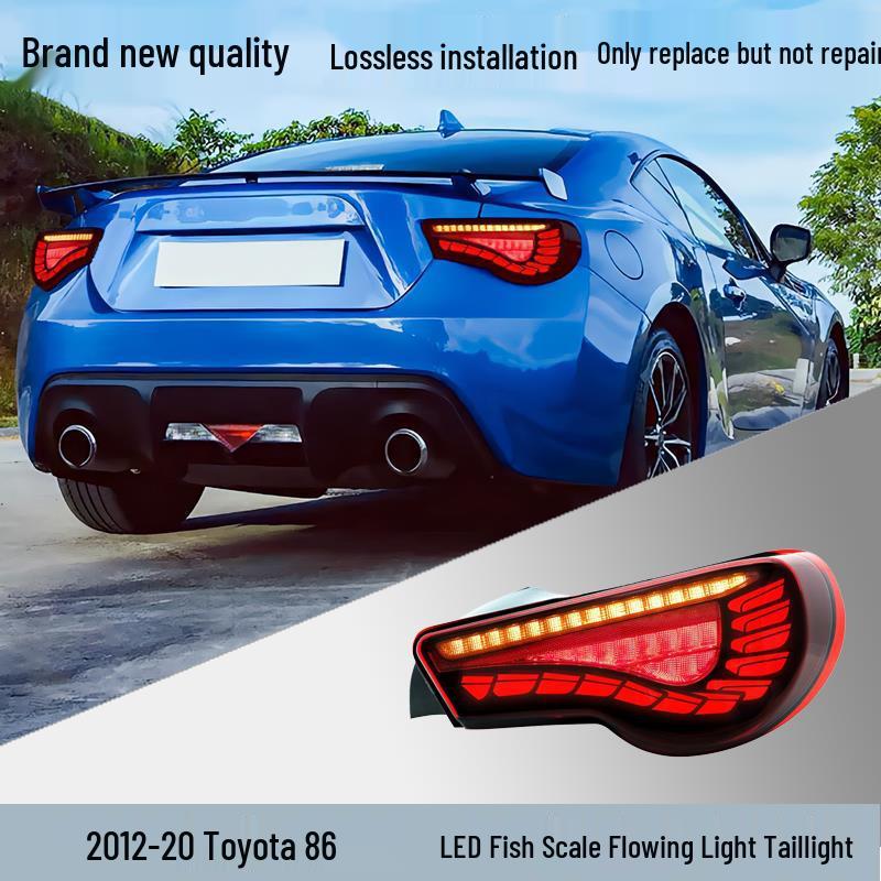 Совместимая сборка заднего фонаря для Toyota 86/Subaru BRZ: Светодиодные дневные ходовые огни, Динамические поворотники, Дизайн в виде чешуи дракона/рыбы