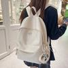 Solid Color Student Schoolbag Women's Large Capacity Backpack Travel Backpack
