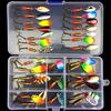 31Pcs/11Pcs Fishing Lures Baits Metal Fish Hooks Rotating Sequins Tackle Kit Box