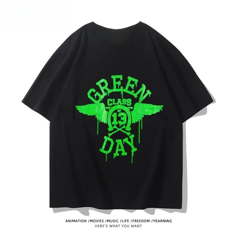 2025 Лето Новые Хип-хоп Футболки с Графическим Принтом Группы Green Day, Футболки с Коротким Рукавом, Одежда Высокого Качества, Уличная Одежда