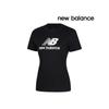 New Balance Women S ShorT Sleeve T ShirT SporTS eSSenTialS jerSey Logo Black wT41502 Bk
