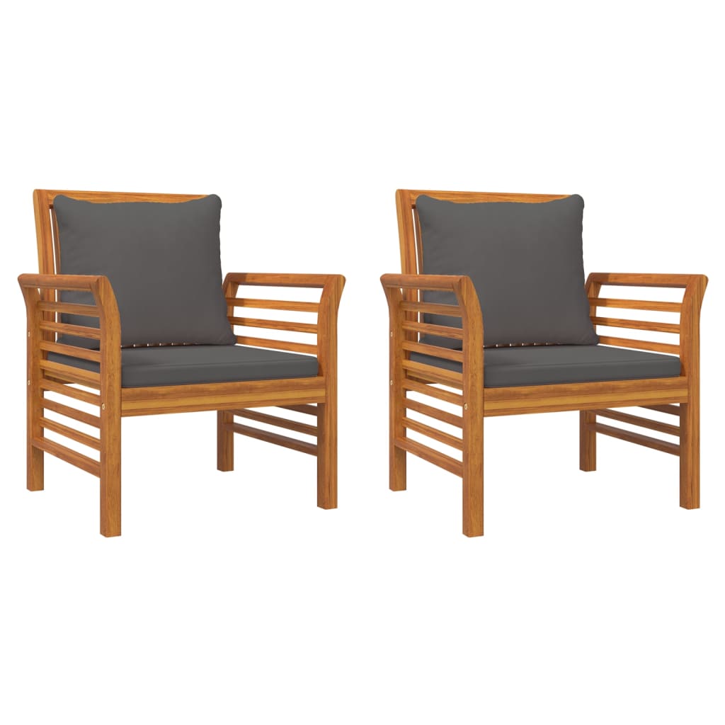 4 piece garden lounge set with cushions solid acacia wood