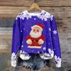 Women's Fashion Christmas Printed Long Sleeve Loose Round Neck Sweatshirt Top