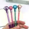 Faux Crystal Ballpoint Pen Creative Shape Quick Dry Comfortable Grip Student Stationary Writing Smoothly 0.5mm Metal Nib Rhinestone Pen Business Gift