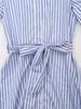 Summer European & American Commuting Style Women's Striped Poplin Dress