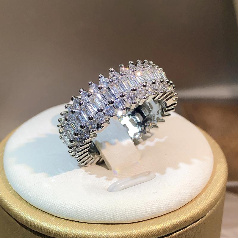 Unique Brand New Luxury Jewelry Sterling copper Marquise Cut White AAAAA Cubic Zircon Women Wedding Bridal Ring Gift