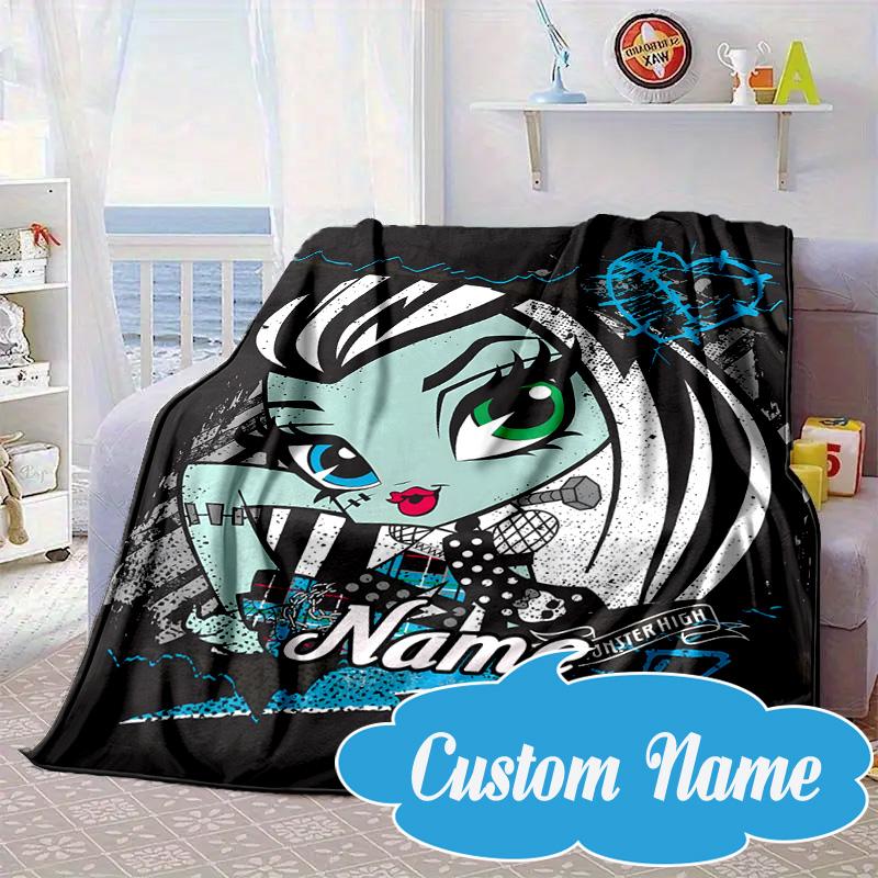 Custom Name Monster High Winter Fantasy Blanket bed sofa Blanket Flannel Blanket for Camping, Hiking, Picnic Essentials,gift for Fan family