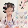 Ancient Style Hanfu Hair Accessories: Children's Headdress with Forehead Chain, Tassel, and Princess Fairy Design
