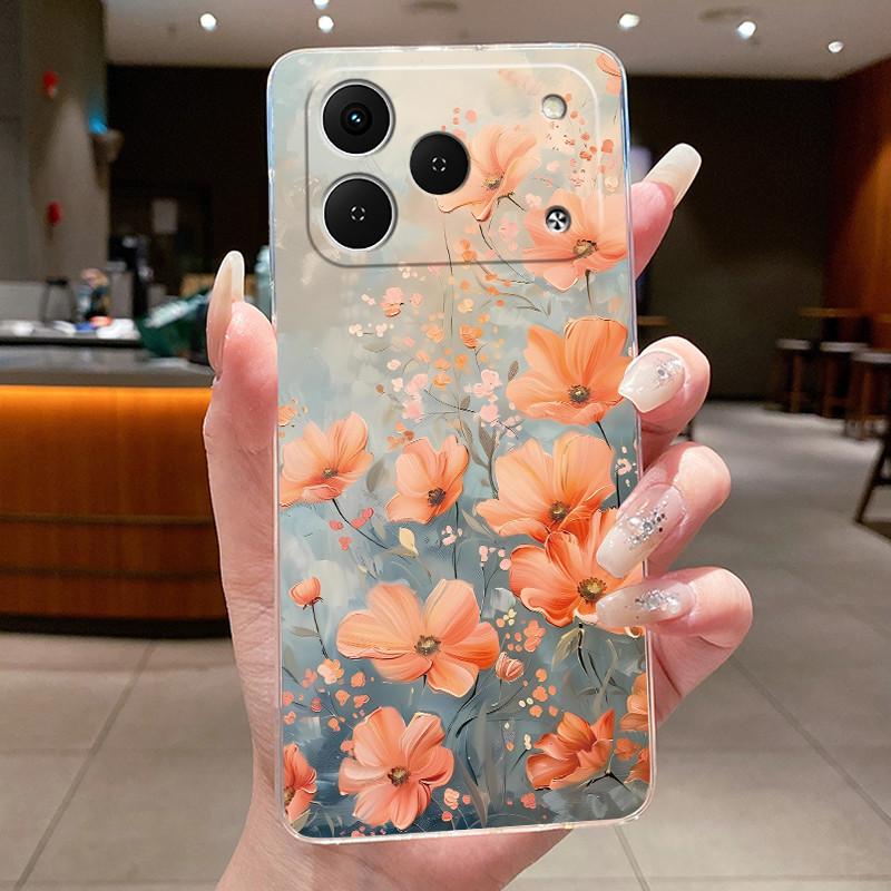 Case For Tecno Spark 50 2026 Phone Case KN4 Luxury Fashion Butterfly Flowers Soft Clear Silicone Cover For Tecno Spark50 Casing