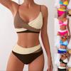 Женское модное разделенное консервативное бикини с подушечками для бюстгальтера и без стального бюстгальтера, купальный костюм