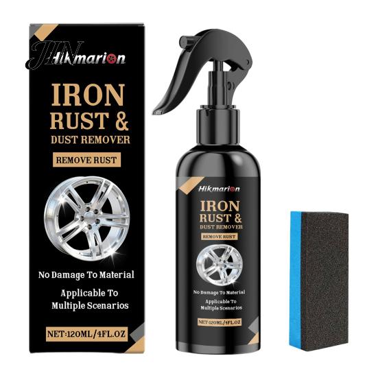 Industrial Dust Cleaner Car Wheel Rust Remover Spray for Rims, 120ml Metal Iron Particle Cars with Color Reaction,PH Neutral Non-Acid, Restores Shine,