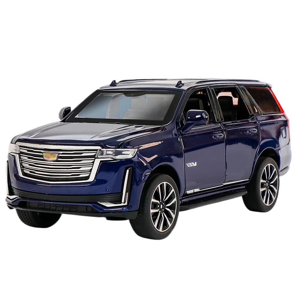 Модель автомобиля 1/32 для внедорожника Cadillac Escalade, литой игрушечный автомобиль со звуком и светом, инерционный механизм, многоцветный