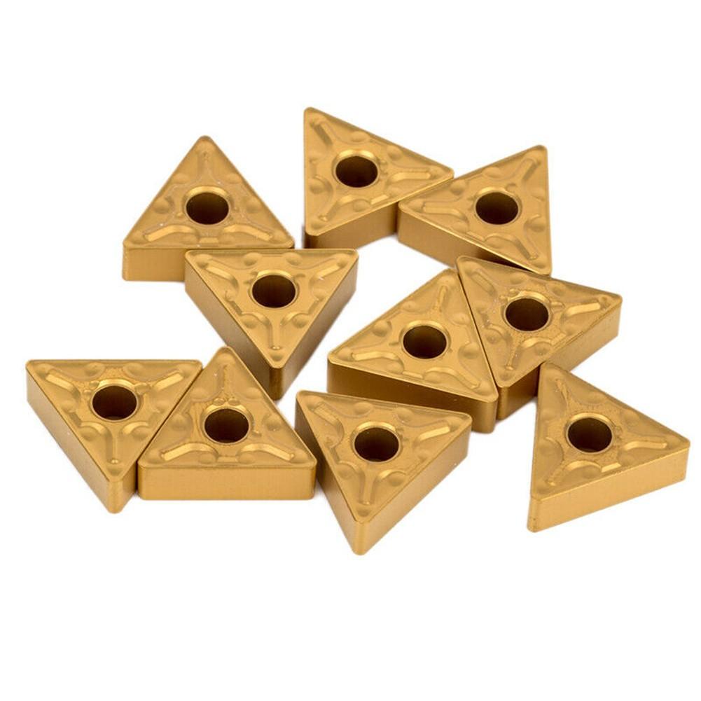10pcs Golden TNMG160408 MA Carbide Inserts Lathe Turning Tool Cutting CNC Blade