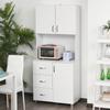 Free Standing Kitchen Cupboard Storage Cabinet With Doors And Shelves 3 Drawers And Open Space Adjustable Height