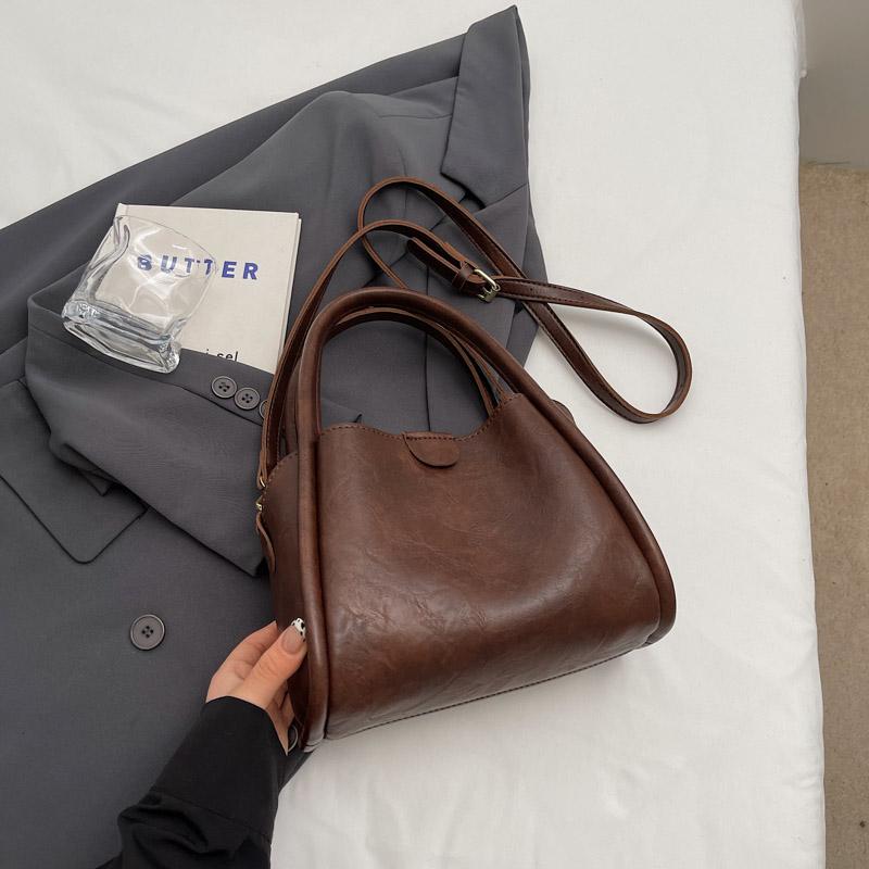 Женская новая сумка через плечо, однотонная сумка из искусственной кожи, модная повседневная сумка через плечо