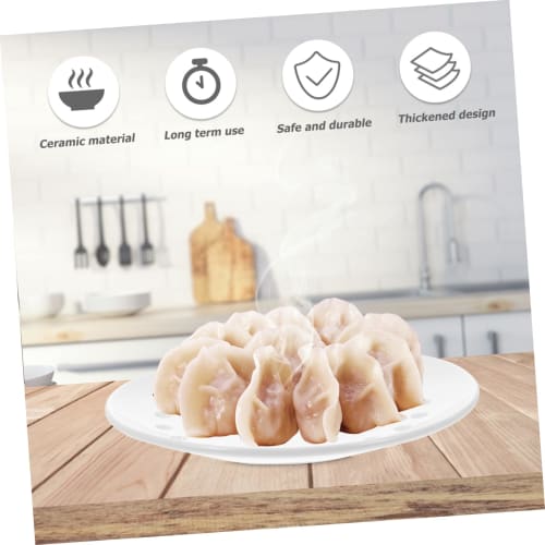 Operitacx Multi-Ceramic Steamer, Home Food Steamer with Steaming Plate, Food-Grade Heat-Resistant Cookware for Fish and Dumplings