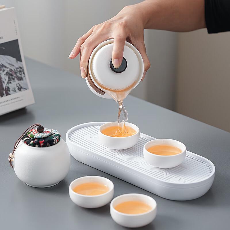 Xunyi Lingxue Coarse Pottery Travel Tea Set