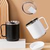 460 мл кружка для кофе из нержавеющей стали с термоизоляцией и ручкой снизу, подогреваемый дизайн, чашка для молока и воды для домашнего офиса