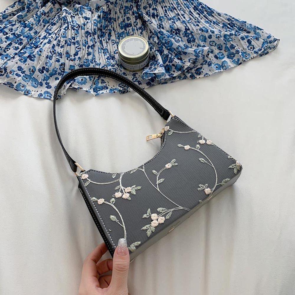 Small Handbag Embroidery Flower Korean Handbag Mini Messenger Bags Shoulder Bags Women Underarm Bag