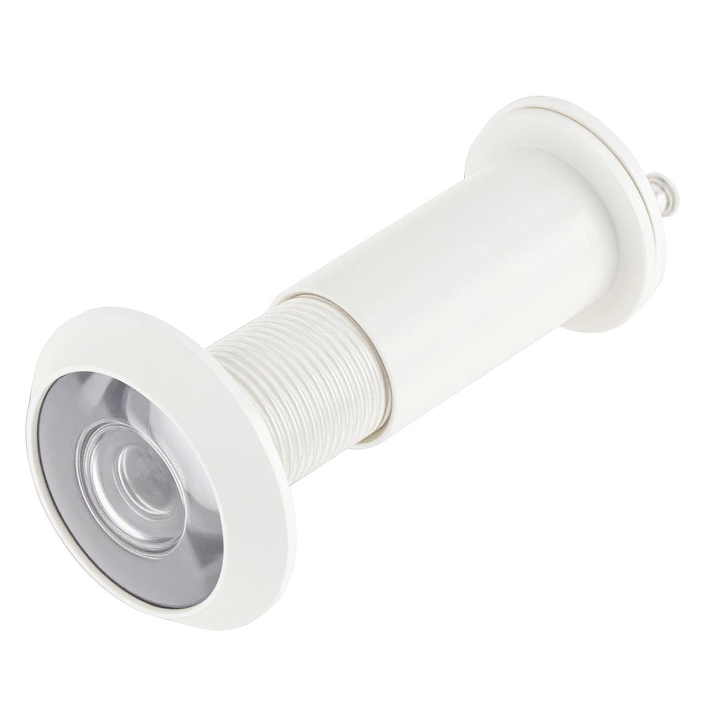 White Solid Brass 16mm Door Peephole 200 Degree View HD Lens Privacy Cover Universal 35-60mm Doors Heavy Duty