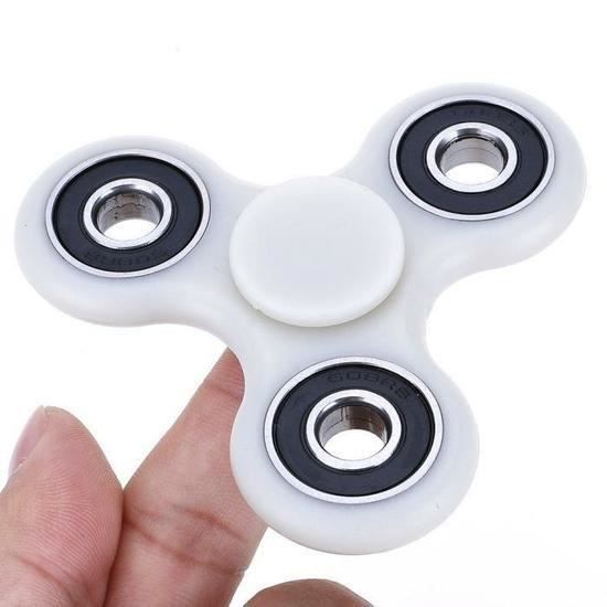 STOEX® Fidget Spinner - Tri-Spinner Fidget Toy - Hand Spinner - Roulements Ultra Rapides - Fidget Spinner Enfant - Adulte Blanc
