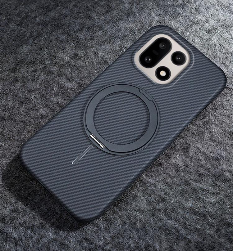 Магнитный чехол для телефона OnePlus 15T/ACE6 с текстурой из углеродного волокна и подставкой 1+Turbo6