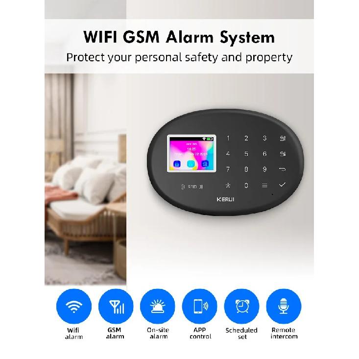 KERUI NEW W202 Alarm System For Home WiFi GSM Alarm Surveillance Camera Burglar Security Tuya Smart APP Motion Sensor Detector
