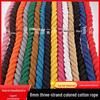8mm Three-Strand Colored Cotton Rope for DIY Decor and Drawstring Accessories