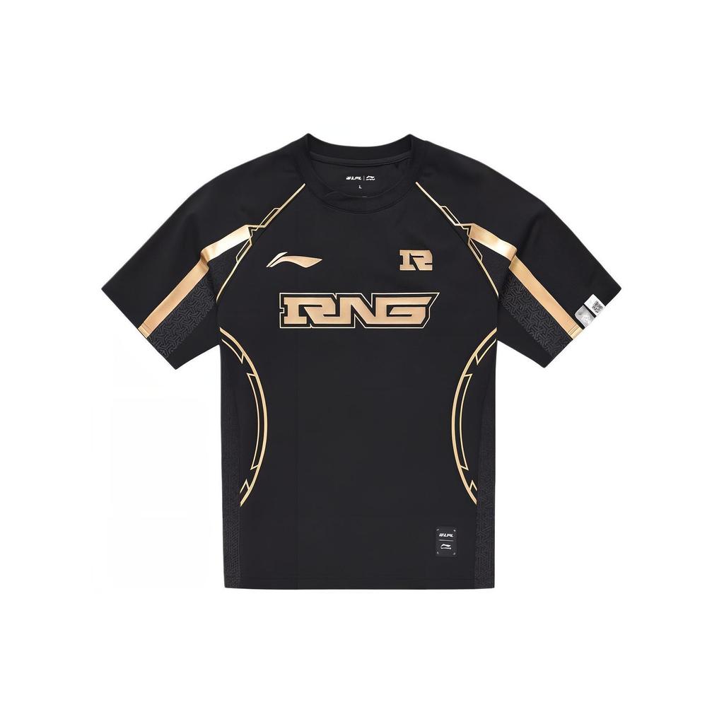 Футболка унисекс с коротким рукавом и принтом букв Li Ning Sports Life Series E-Sports Series RNG Team Classic, классическая, удобная, черная ATSU673-1
