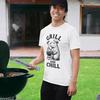 Смешная футболка с капибарой для любителей барбекю 'Grill T Shirt And Chill', милый животный топ для папы, жарящего на гриле, с йерба мате, винтажный топ для повседневной носки, мягкий