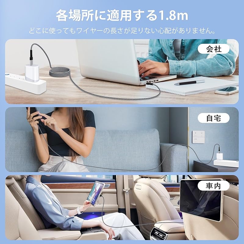 Кабель Viviber type c короткий 50 см и длинный 1,8 м type c-usb c набор из 2 PD60W быстрая зарядка подлинный Удобно носить с собой type-c iphone15 iPhone16 typesee