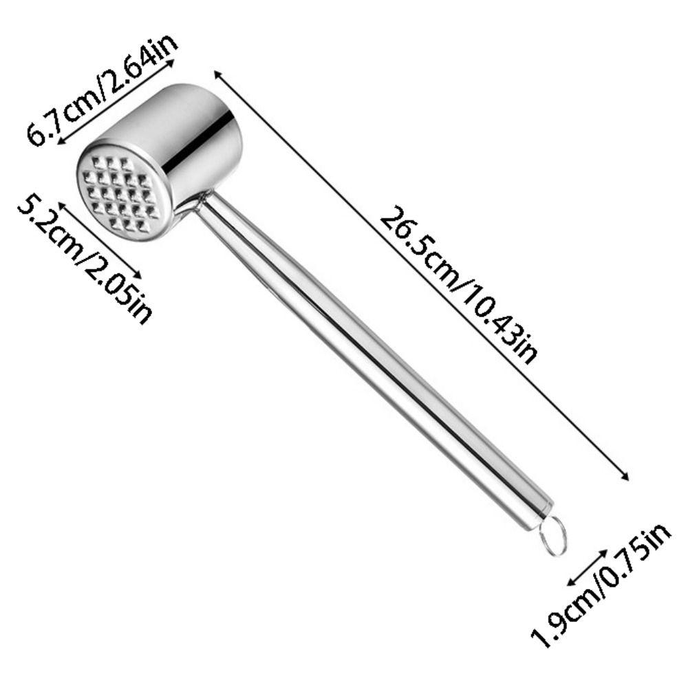 Double-side Meat Hammer Stainless Steel Steak Mallet Kitchen Beef Hitting Tool  Meat Preparation