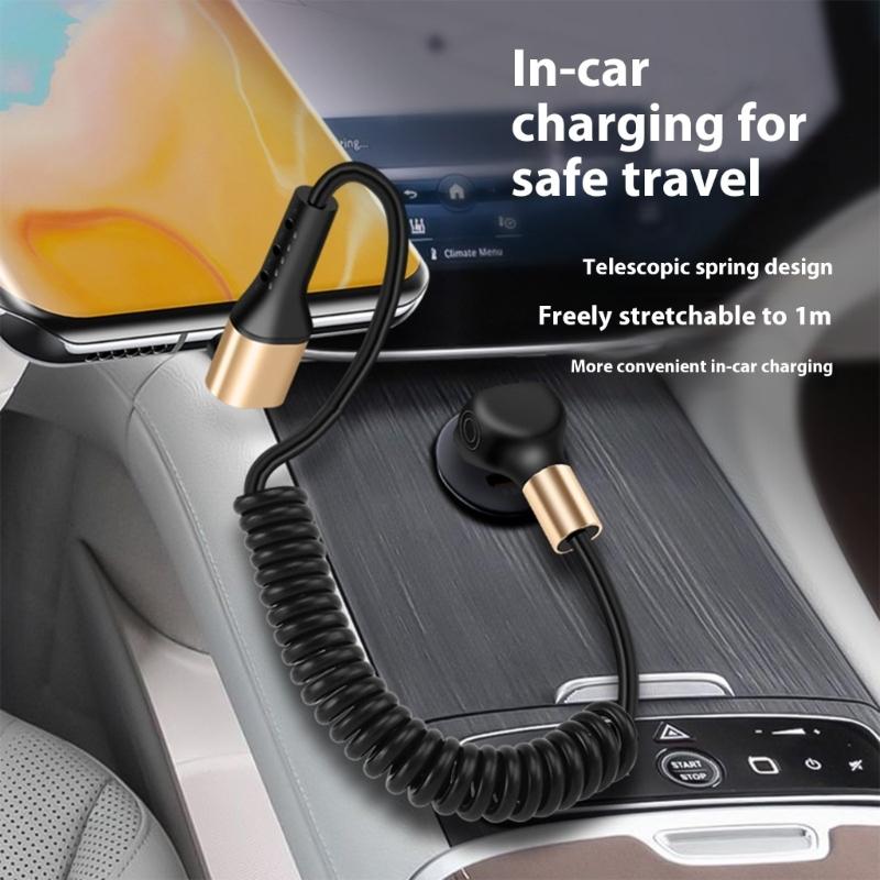 Quick Power Cable Reinforced Spring USB To Type C 90 Degree Angled End Plastic Texture Suitable for Portable Devices