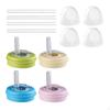 4Pcs Soda Can Lids with Straws Silicone Prevents Spills Fits Standard Leakproof Airtight