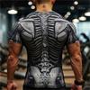 Хоррор 3D Печать Хэллоуин Скелет Черепа Футболка Смешные Мышцы Пресс Графика Короткий Рукав Модная Мужская Одежда