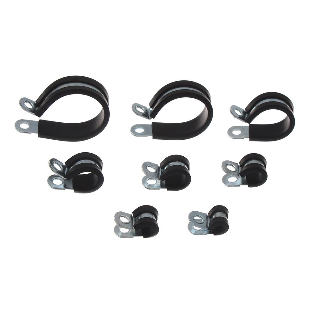 10Pcs Rubber Lined P Clips Wiring Hose Clamp Pipe Cable Mounting Fix Fasteners Hardware Electrical Fittings 6-50mm