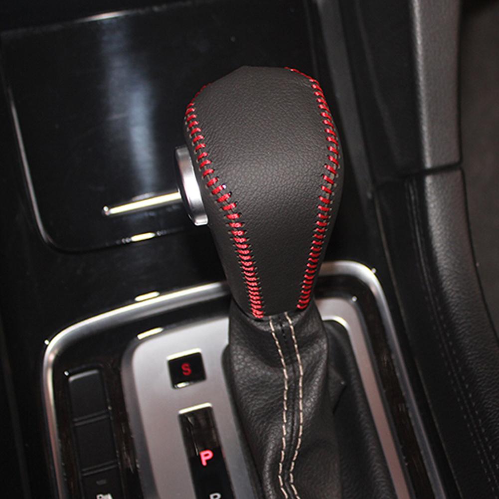 2Pcs Faux Leather Gear Shift Knob & Handbrake Cover Universal Car Interior Decor
