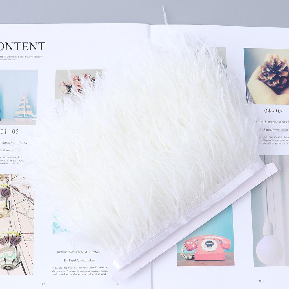 Край страусиных перьев 6-8 см, декоративные свадебные аксессуары, край вечернего платья 