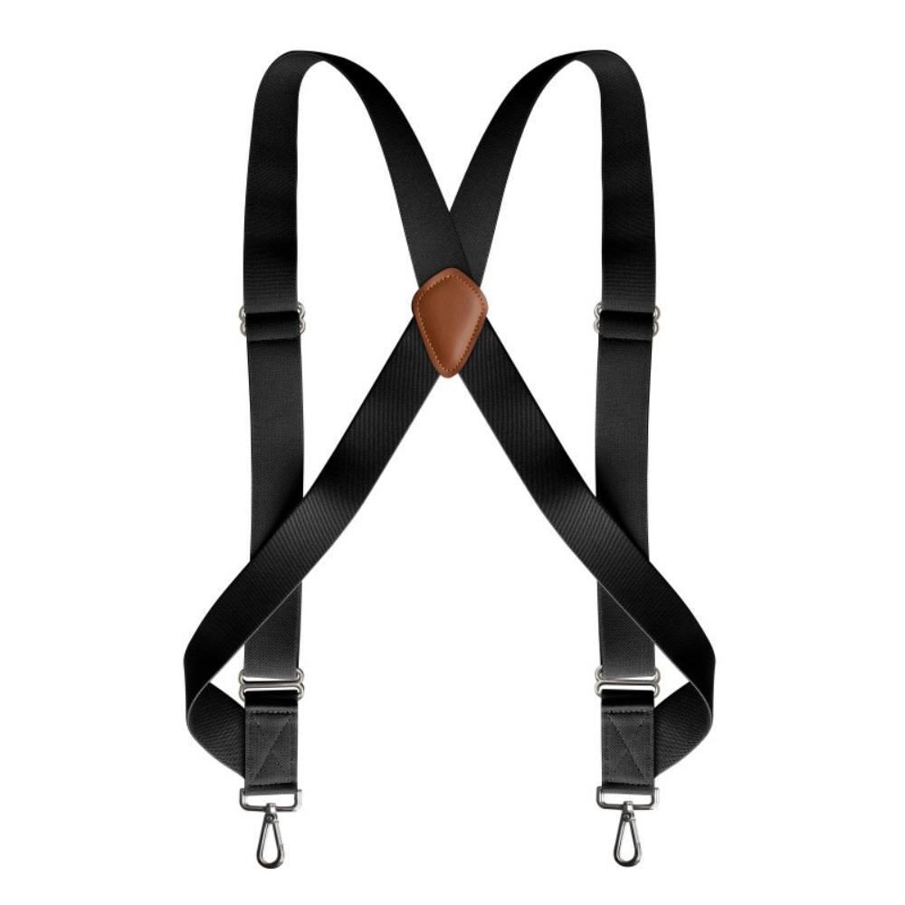 Retro Leather Suspenders Metal Clip Suspender Clip Simple Suspenders for Men Gift