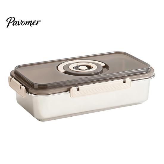 Контейнер для еды большой емкости, герметичный, из нержавеющей стали, коробка для хранения хлеба, прозрачная крышка и запись даты, многоцелевой, для сухих продуктов, с ручкой-хранителем,