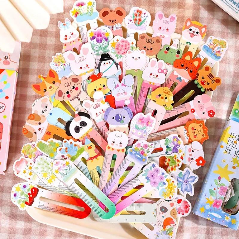 Cute Animal Bookmarks Paper Ruler for Kids Birthday Party Favor Classroom Prize Back To School Stationery Children Gift