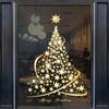 2 Pieces of Christmas Tree Window Sticker Glass, Handmade DIY Wall Window Door Mural Display Sticker, for Christmas and Holiday Parties Decoration