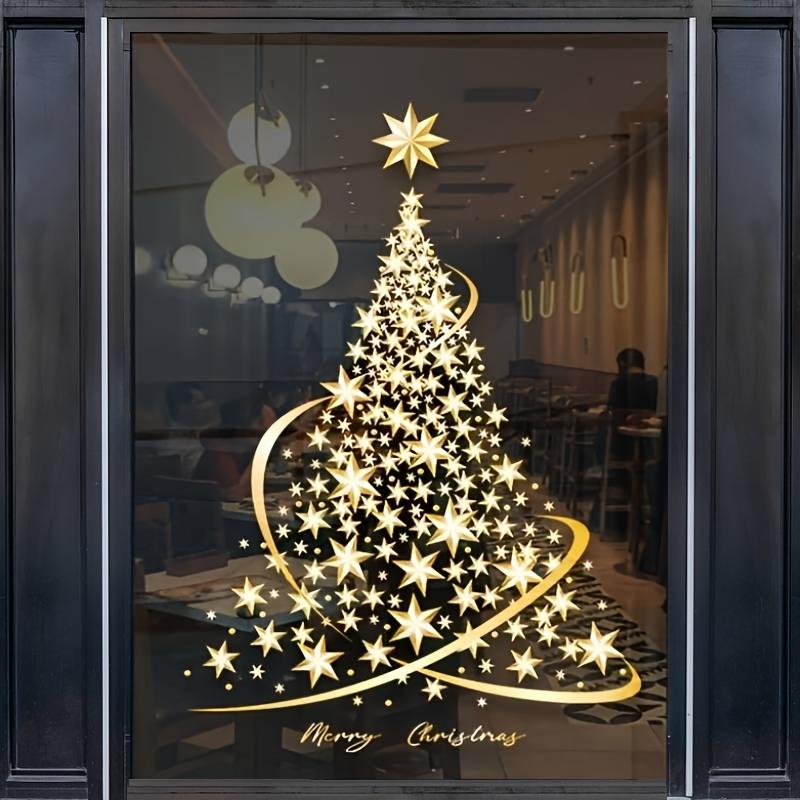 2 Pieces of Christmas Tree Window Sticker Glass, Handmade DIY Wall Window Door Mural Display Sticker,  for Christmas and Holiday Parties  Decoration