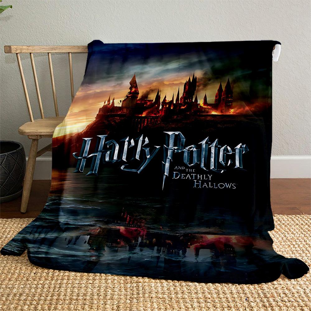 1 шт. Плед из фланели Гарри Поттер Дары Смерти для улицы, всесезонный, мягкий, теплый, домашний декор 1031222