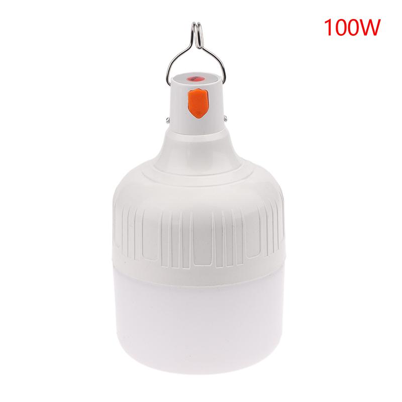 20/40/80/100W Usb Rechargeable Led Bulb Camping Light Hanging Tent Work Light Portable Emergency Bulb For Garden Outdoor
