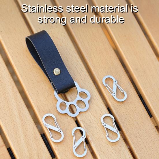 Брелок для ключей из нержавеющей стали в виде кошачьей лапки со съемными S-образными крючками, сверхпрочный, для улицы