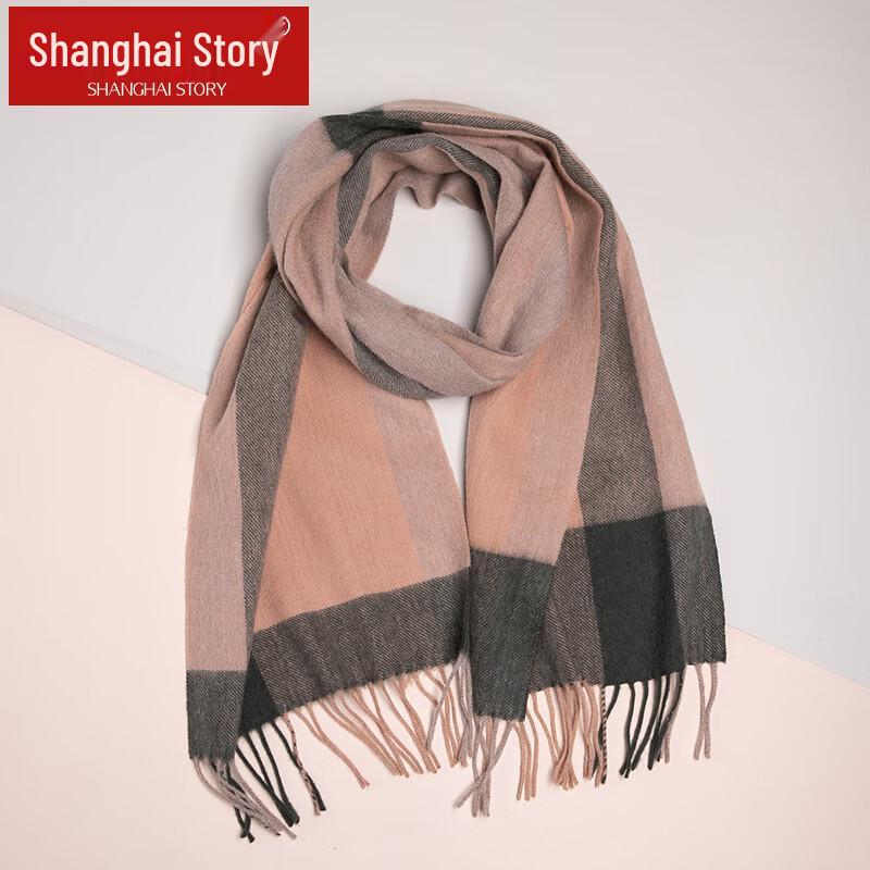 Женский клетчатый шарф Shanghai Story из шерсти и кашемира