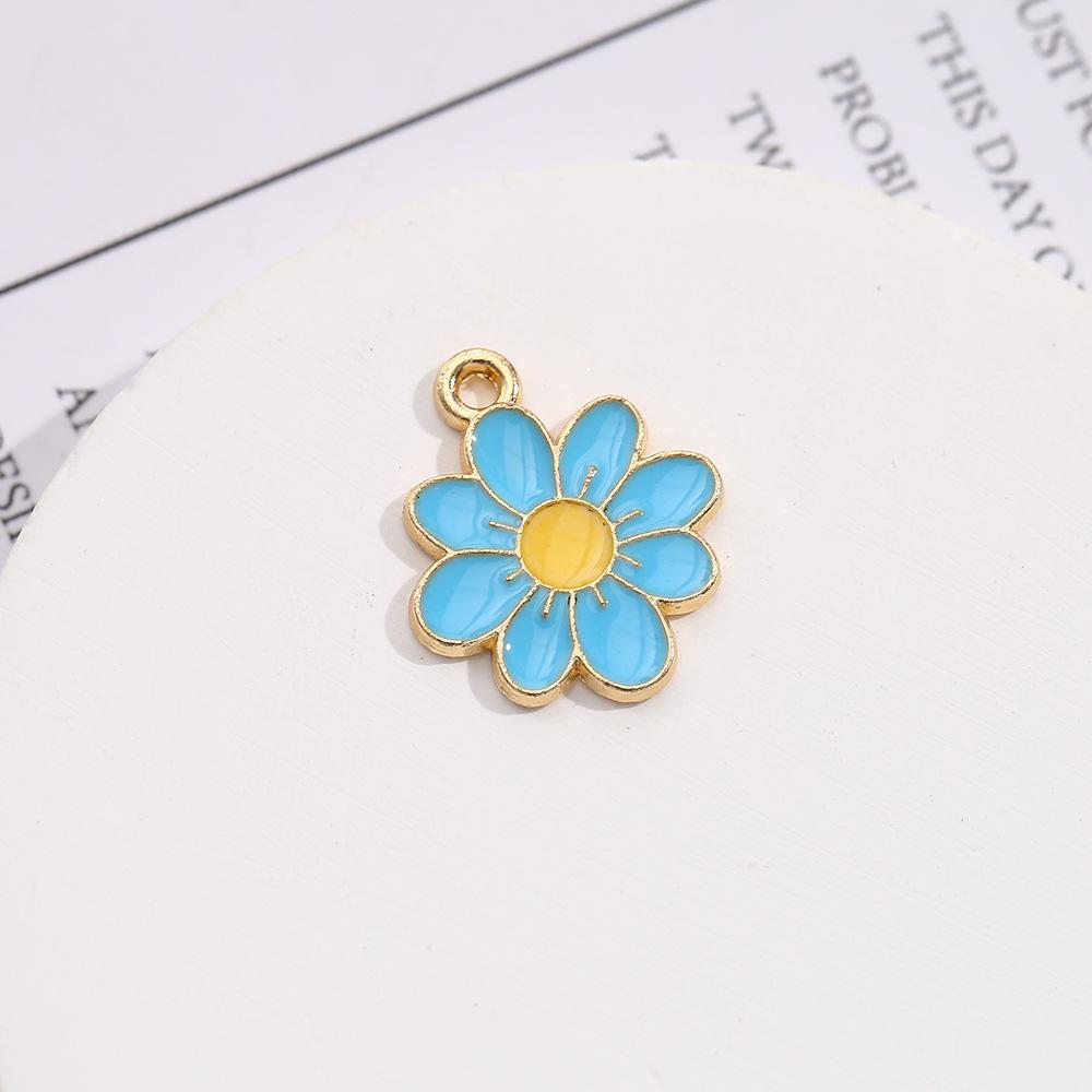 Подвеска из цинкового сплава с цветной каплей в виде подсолнуха и маленькой ромашки, браслет, ожерелье, аксессуары для подвески