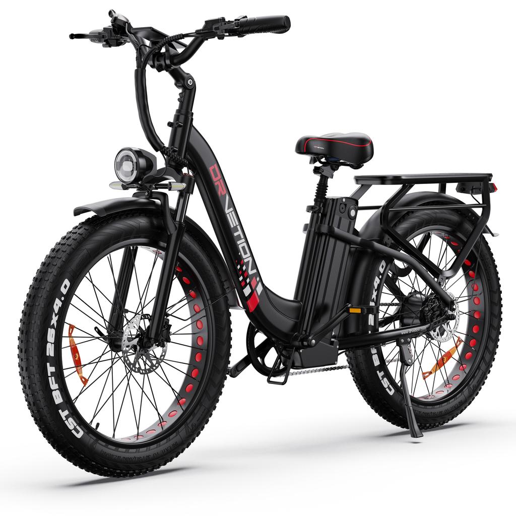 DRVETION CTR26 City Electric Bike, 48V 20Ah Battery, 26"x4.0" CST Tires, Shimano 7-Speed